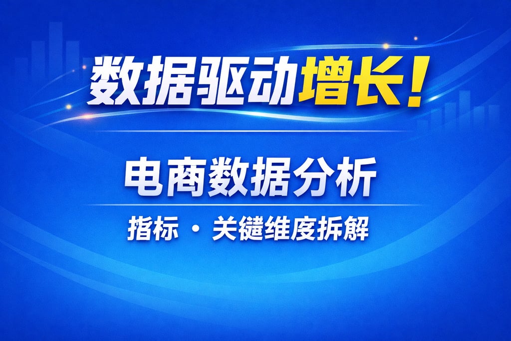 数据驱动增长！电商数据分析 指标，关键维度拆解